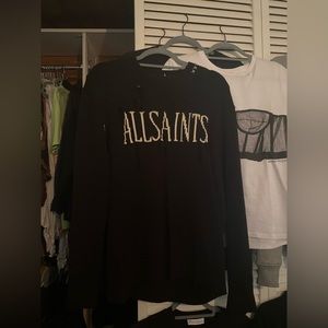 Allsaints Logo Distressed Sweater